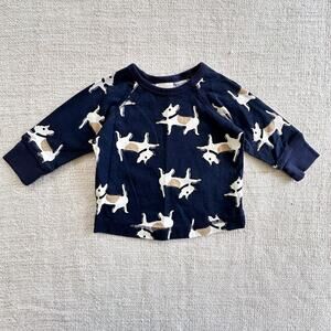 Hanna Andersson Navy Dog Tee EUC 3-6mo